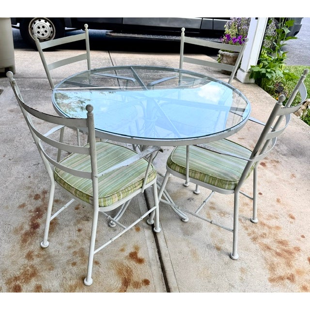Lee L. Woodard and Sons Iron Dining Set For Sale - Image 12 of 13