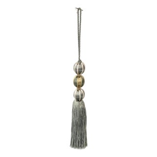 Beaded Satin Key Tassel in Color- Bluestone For Sale