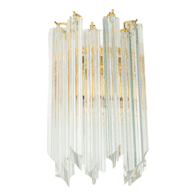 Crystal Glass Wall Lights in the style of Venini Italy, 1980s For Sale