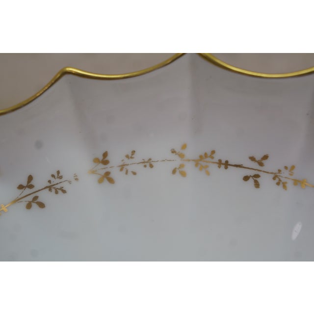 Gold Late 20th Century Italian Richard Ginori Fiesole Scalloped Oval Castle Landscape Serving Platter For Sale - Image 8 of 10
