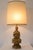 Very rare and gorgeous vintage mid century era ceramic buddha table lamp in satin gold finish from the Chapman MFG...