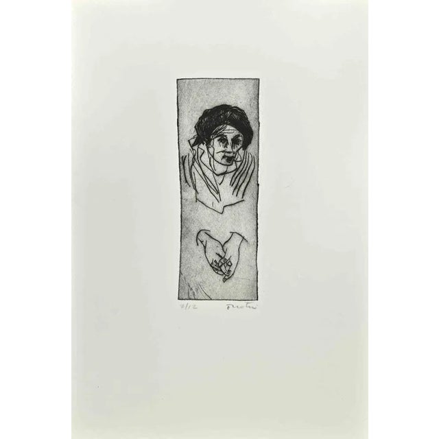 Woman in Prayer is an Etching realized by Enotrio Pugliese in 1963. Limited edition of 12 copies numbered and signed by...