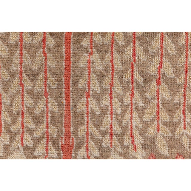 Persian Antique Persian Tabriz Copper, Terracotta and Ivory Hand Knotted Wool Rug For Sale - Image 3 of 11