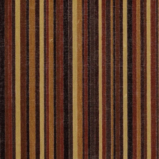 Sample - Schumacher Syncopated Velvet Stripe Fabric in Noir/Midnight For Sale