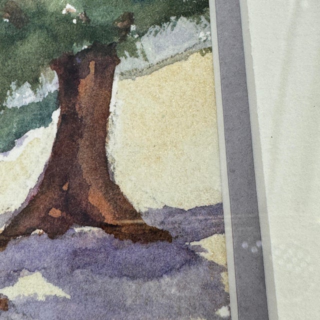 Original Watercolor Signed by Lorna Griggs, Cayman Islands Landscape For Sale - Image 4 of 11
