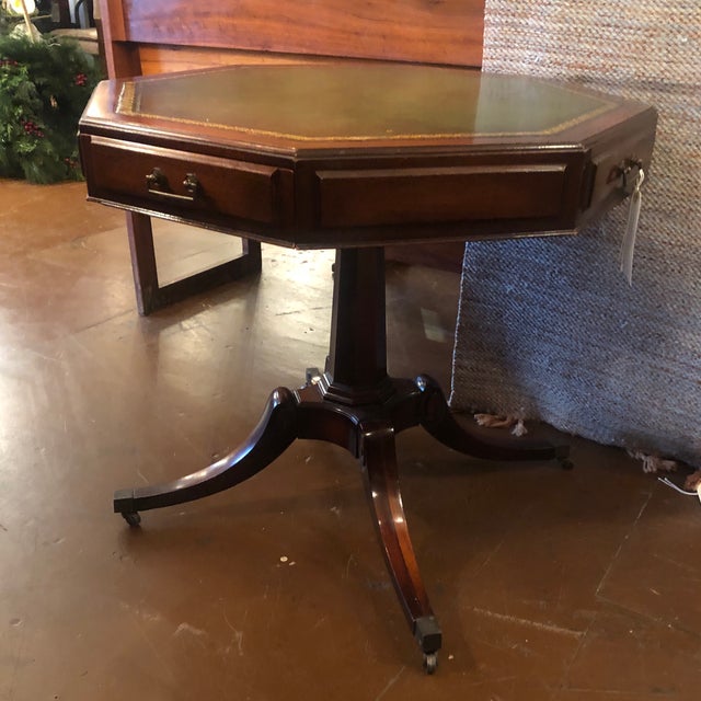 Early 20th Century Weiman Regency Leather Top Table Chairish