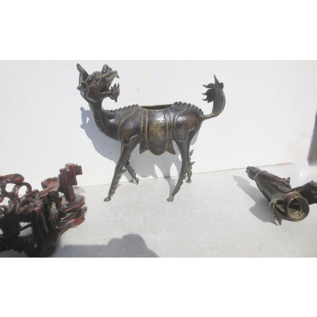 Chinese Bronze Kuan Yin Mouted on Kylin Early19th For Sale - Image 10 of 17
