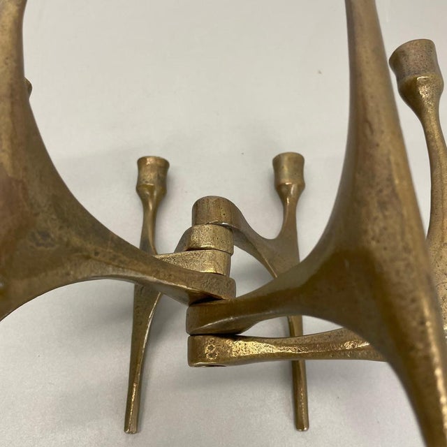 Large Mid-Century Modern Brutalist Bronze Candleholder by Michael Harjes, Germany, 1960 For Sale - Image 14 of 15
