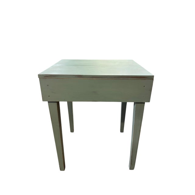 Wood Vintage Sage Green Primitive Farmhouse Table For Sale - Image 7 of 7