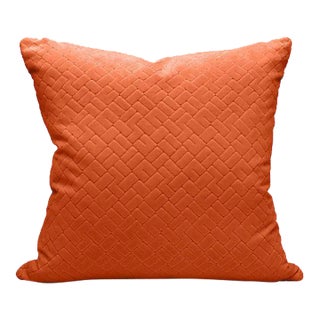 The House of Scalamandré Vallauris Velvet Pillow, Terracotta For Sale