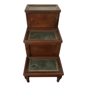 Mid 19th Century English Regency Mahogany and Leather Step Side Table