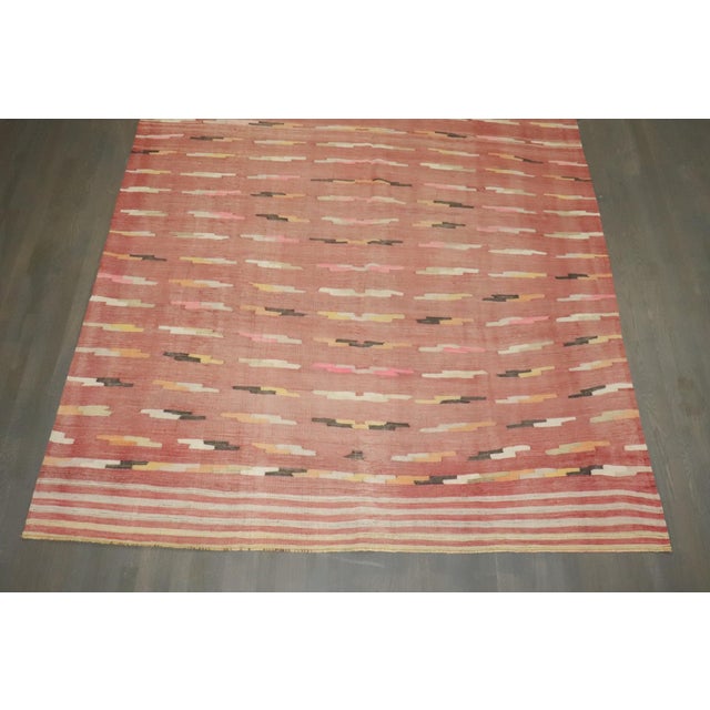 Turkish Vintage Turkish Flatweave - 7'3" x 10'6" For Sale - Image 3 of 7