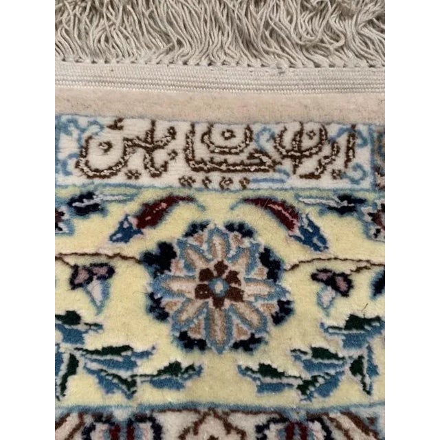 Persian Pasargad Hand Knotted Persian Nain Silk & Wool Runner For Sale - Image 3 of 7