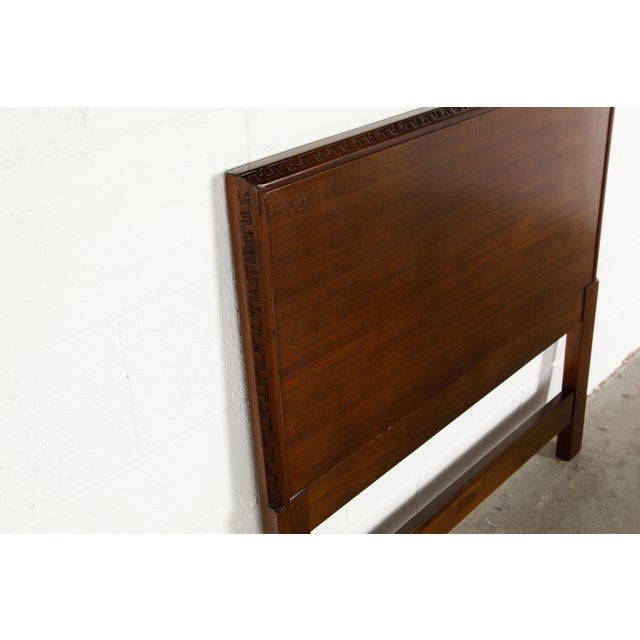 Taliesin' Mahogany Twin Sized Bed Headboard by Frank Lloyd Wright, 1955, Signed For Sale In Los Angeles - Image 6 of 12