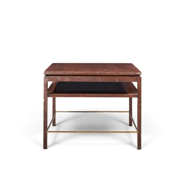 Dunbar Furniture Edward Wormley for Dunbar Mid Century Mahogany and Brass Coffee Table For Sale - Image 4 of 8
