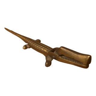 Crocodile Nutcracker in Brass by Walter Bosse, 1950s For Sale