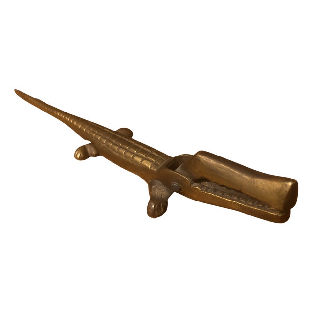 Crocodile Nutcracker in Brass by Walter Bosse, 1950s For Sale