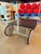 1990s Italian Postmodern Raul Barieri Ycami Attributed Convertible Folding Bar Cart Italian Aluminum Coffee Table Adjustable Mago For Sale - Image 9 of 18