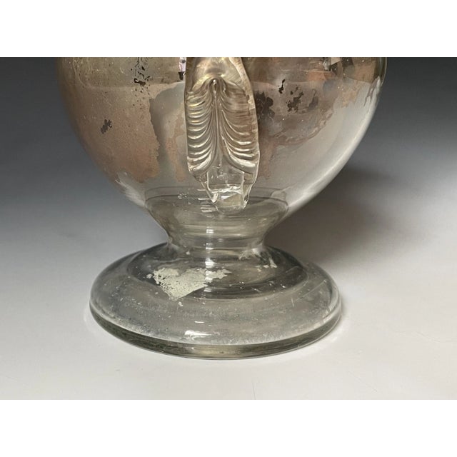 Rare Antique Mercury Glass Pitcher New England / Boston Sandwich Applied Handle For Sale - Image 10 of 11