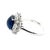 14k White Gold Lady Diana Ring 4.76 Carat Natural Sapphire & Diamond Halo Ring, Size 7 For Sale - Image 9 of 11