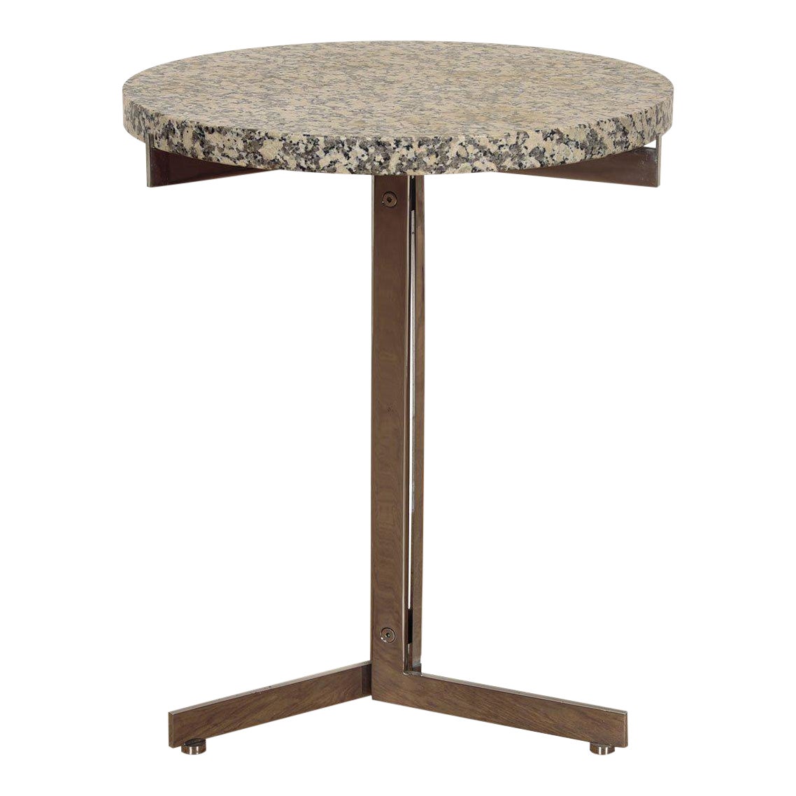 Mid Century Modern Stone + Chrome Tall Accent Table Chairish