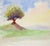 Vinage Impressionist Lone Tree Watercolor Painting For Sale