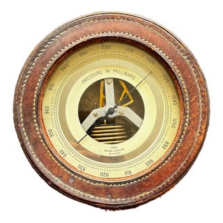 Wwii Navy Fritz Bendix Aviation, Baltimore Barometer in Leather Case For Sale