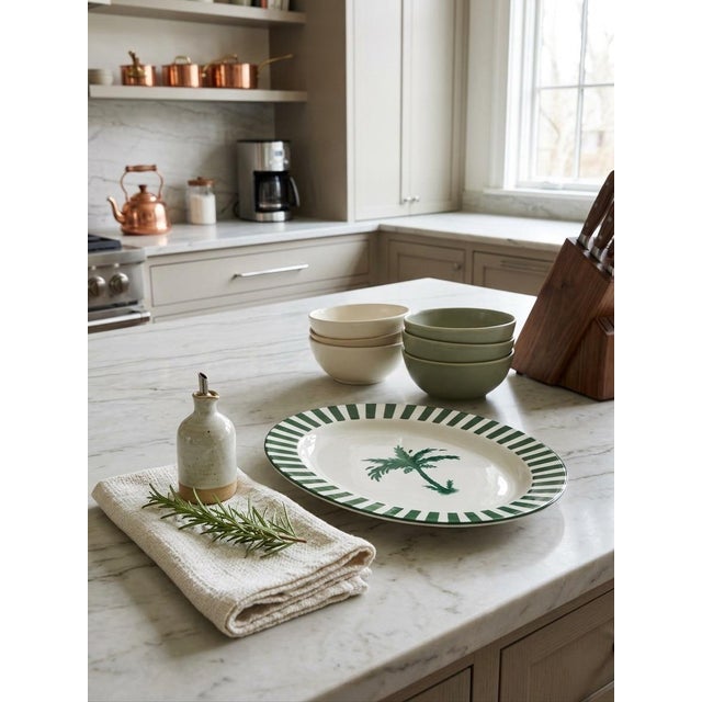 Fern & Co. X Anthropologie Palm Tree Oval Serving Platter For Sale - Image 10 of 12