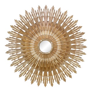 20th Century Sunburst Carved Golden Mirror For Sale