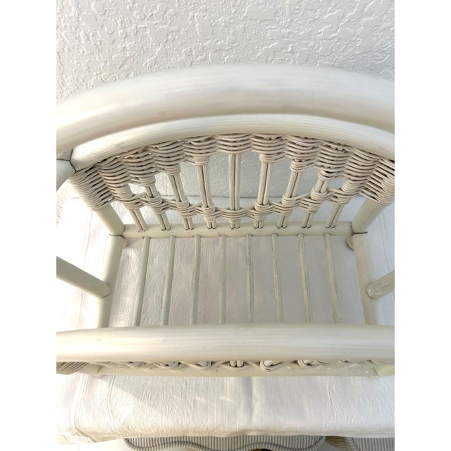 1960s Mid-Century White Bamboo & Rattan Magazine Rack For Sale - Image 5 of 5