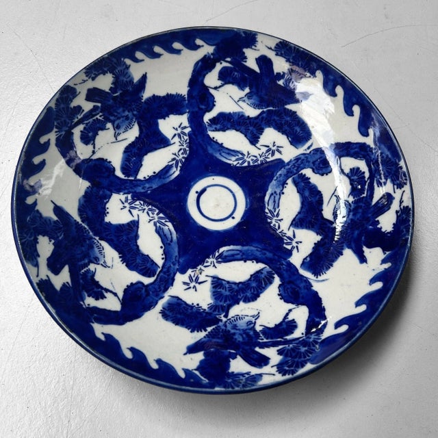 Antique Japanese Porcelain Plate with Bird Motif Arita, 1880 For Sale - Image 13 of 14
