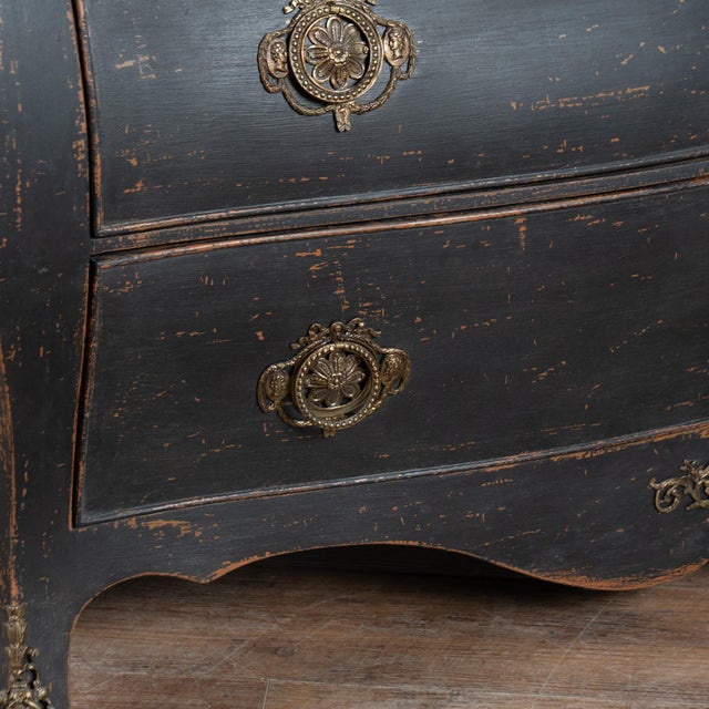 19th Century Danish Black Painted Oak Secretary Bureau For Sale - Image 15 of 18