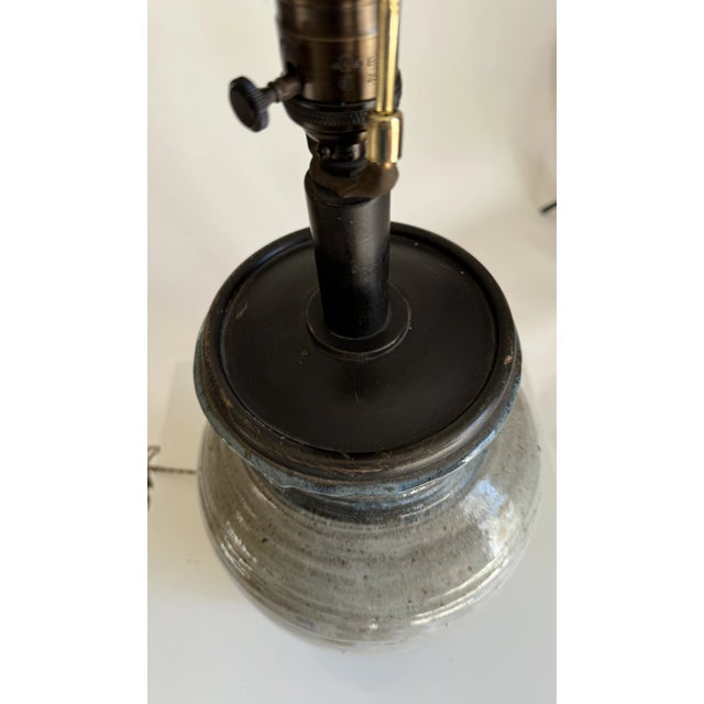 Mid-Century Glazed Stoneware Table Lamp For Sale In Los Angeles - Image 6 of 8