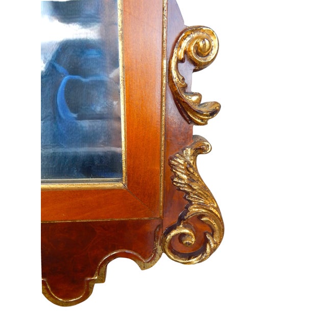 Elegant 4ft gilt mahogany scrollwork mirror. In very good condition. Gilding a little bit thin in places (see photos). No...