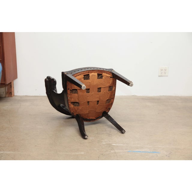 1920s English Oak and Leather Library Chair For Sale - Image 9 of 13