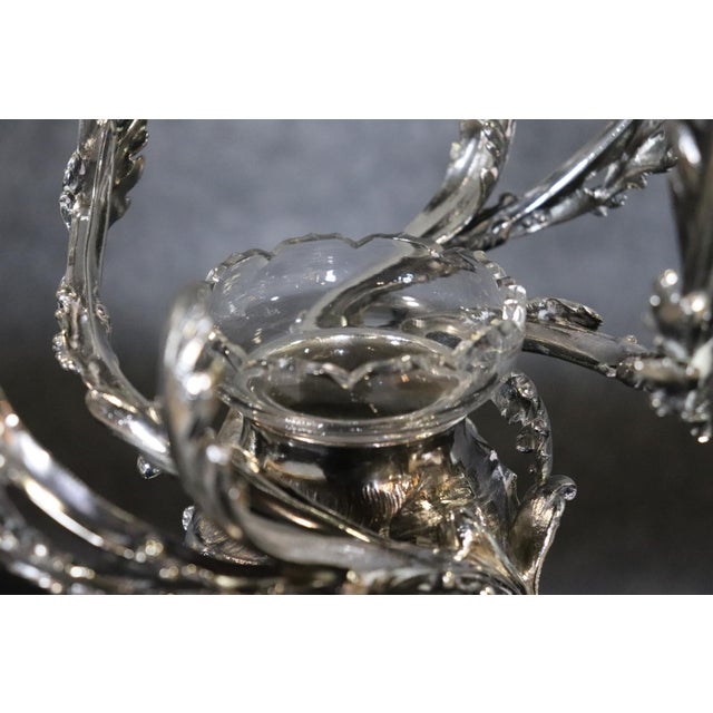 Pair of Signed Christofle Silver Plated Conch Shell Large Scale Candelabra For Sale - Image 11 of 12