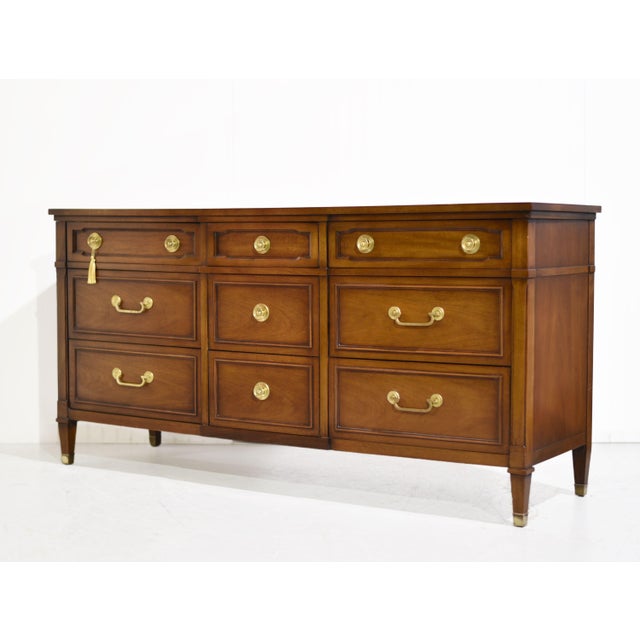 Transitional Mid Century Transitional 9 Drawer Dresser by Drexel For Sale - Image 3 of 14