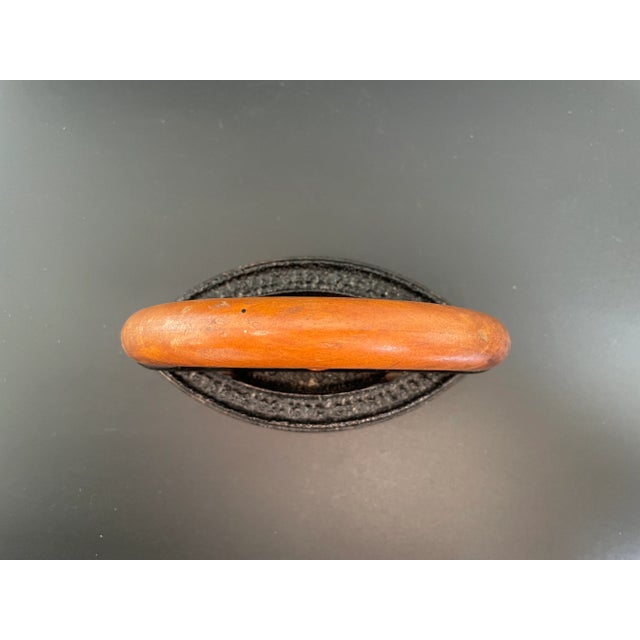 Antique 1870 Enterprise Mfg Co Philadelphia Cast Iron Sad Iron With Wood Handle For Sale - Image 4 of 13