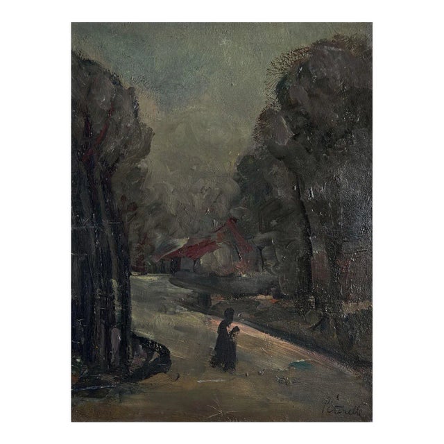 1930 Adolphe Péterelle Landscape Oil on Board For Sale