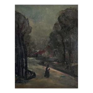 1930 Adolphe Péterelle Landscape Oil on Board