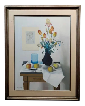 Istvan Macsai -Still Life of Fruits & Flowers-Oil Painting