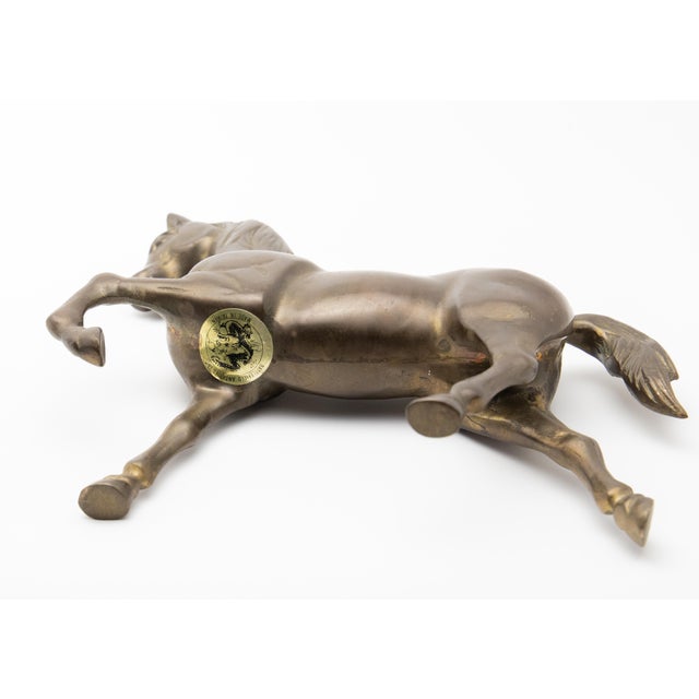 Metal Solid Brass Standing Horse Figure For Sale - Image 7 of 10