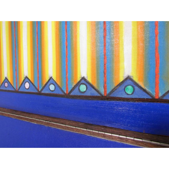 Textile Triptych Color Field Painting by Henry Kallem, Circa 1960s For Sale - Image 7 of 9