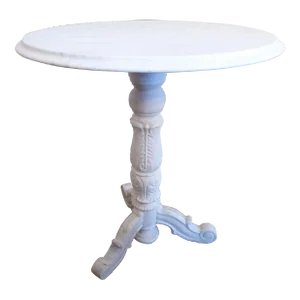 Vintage Anglo-Indian Carved Marble Pedestal Table