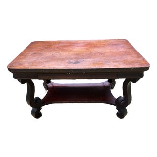 Antique Wooden Desk Console Table For Sale