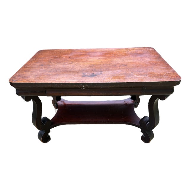 Antique Wooden Desk Console Table For Sale