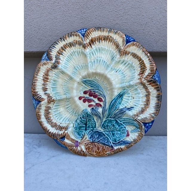 Ecru 19th Century Majolica Oyster Plate Wasmuel For Sale - Image 8 of 8