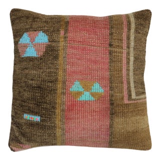 Vintage Large Turkish Rug Pillow - 1'8" x 1'8" For Sale