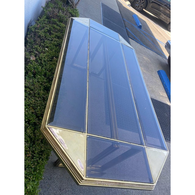 Vintage Brass and Glass Dining Table For Sale - Image 15 of 17