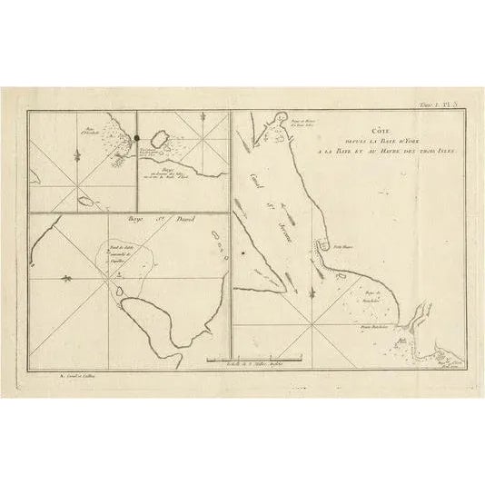 Antique Print with Charts of Yorks Bay and Surroundings, 1774 For Sale - Image 6 of 6